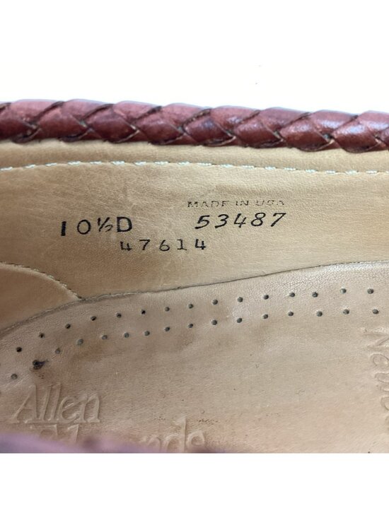 Allen Edmonds Newcastle Mens 10.5D Braided Leather Loafers Brown main image 6